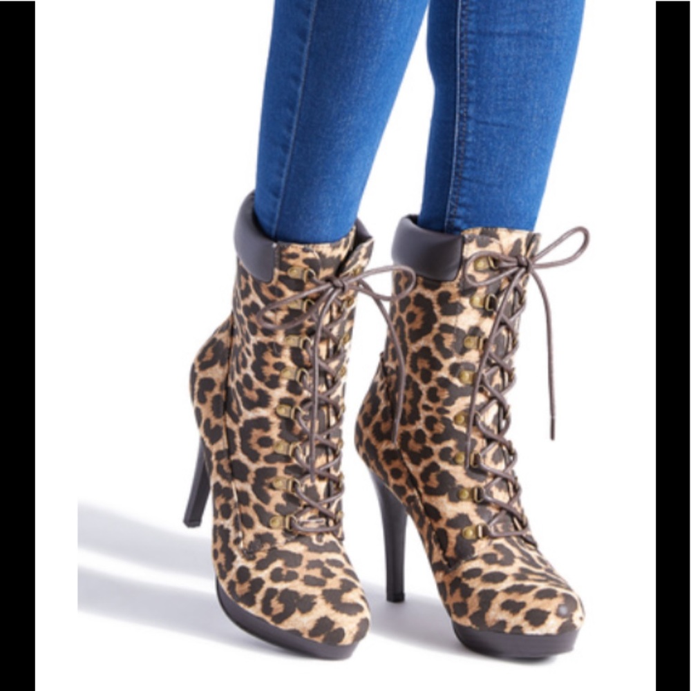 Shoe Dazzle Daylene Stiletto Hiker Booties NWT